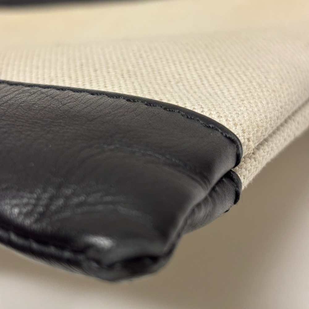 Balenciaga Cream Canvas with Black Leather Trim Clutch Pouch. Authentic EUC - Picture 10 of 10